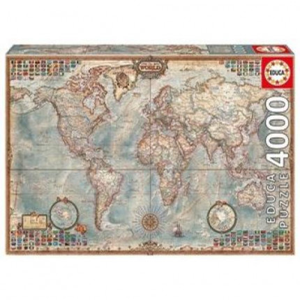 Пазлы 4000 дет. Политическая Карта Мира 14827, (Educa Borras) (арт. 11-178416)