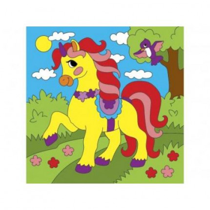 Картина по номерам Красивая лошадка (15*15см, акриловые краски, кисть) Х-9366, (Рыжий кот) (арт. 11-178476)