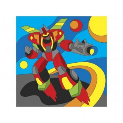 Картина по номерам Мир роботов (15*15см, акриловые краски, кисть) Х-9382, (Рыжий кот) (арт. 11-178485)