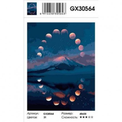 Картина по номерам Лунное затмение (40*50см, холст на подрамнике, кисти, акриловые краски) GX30564 (арт. 11-179105)