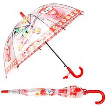 Зонт детский Совы (50см, прозрачный, со свистком, в ассортименте) AN01183 (арт. 11-179388)