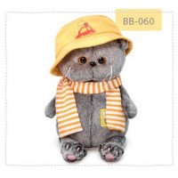 BUDIBASA 11-181909 Мягкая игрушка BudiBasa Кот Басик BABY в панамке (20см) (в подарочной коробке) BB-060, (ООО "МПП") 