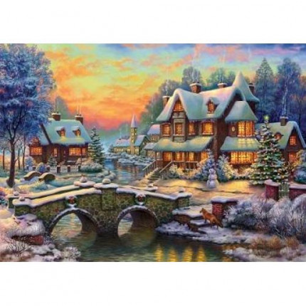 Картина по номерам  Волшебный зимний пейзаж (40*50см, акриловые краски, кисти) Х-4990, (арт. 11-182802)