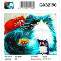 YIWU XINSHIXIAN ARTS AND CRAFTS CO.,LTD 11-183570 Картина по номерам Разноцветные коты (40*50см, холст на подрамнике, кисти, акриловые краски) GX32190 