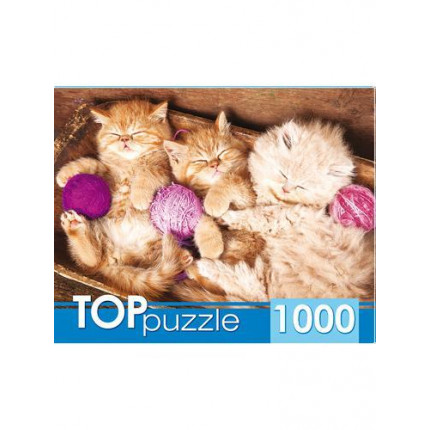 Пазлы 1000 дет. Спящие котята с клубками ГИТП1000-4140, TOPpuzzle (арт. 11-186122)