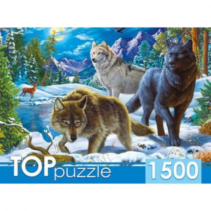 Пазлы 1500 дет. Волки в ночном лесу ХТП1500-1587, TOPpuzzle (арт. 11-189176)