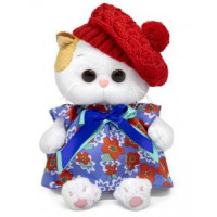 BUDIBASA 11-190168 Мягкая игрушка Кошечка Ли-Ли BABY в платье и ажурном берете (20см) (в подарочной коробке) LB-068, (ООО "МПП") 