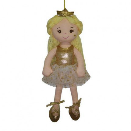 Мягкая Игрушка Кукла Принцесса в золотом платье и короной (25см) M6053, (Junfa Toys Ltd) (арт. 11-192699)