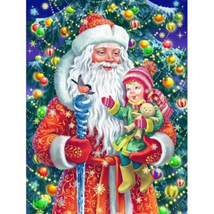 Картина по номерам  Зимний волшебник с девочкой на руках (30*40см, акриловые краски, кисти) ХК-2249, (арт. 11-195297)