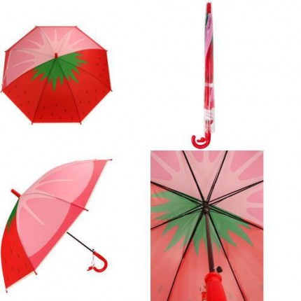 Зонт детский Клубника (50см, со свистком) ЗНТ-2432, (Рыжий кот) (арт. 11-205420)