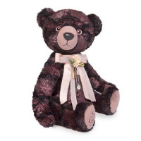 BUDIBASA 11-206495 Мягкая игрушка Медведь БернАрт (30см) (бордовый, металлик) (в подарочном пакете) BAb-100, (ООО "МПП") 