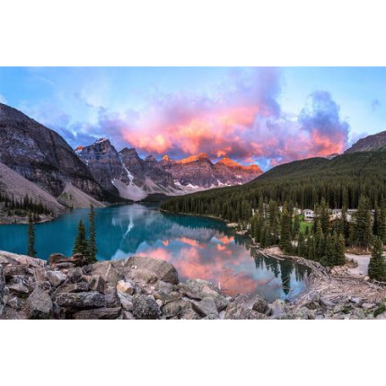 Картина по номерам Закат над горным озером 40*50см, акриловые краски, кисти Х-8114, (арт. 11-208521)
