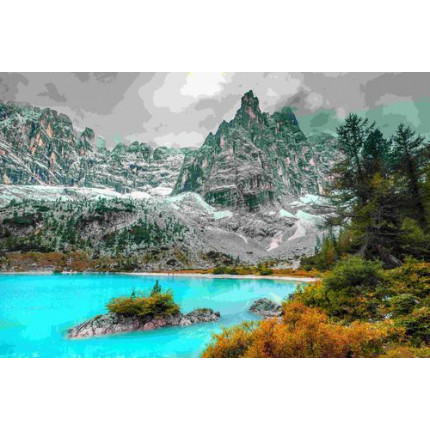 Картина по номерам Живописный вид на горы 40*50см, акриловые краски, кисть Х-9203, (арт. 11-208525)