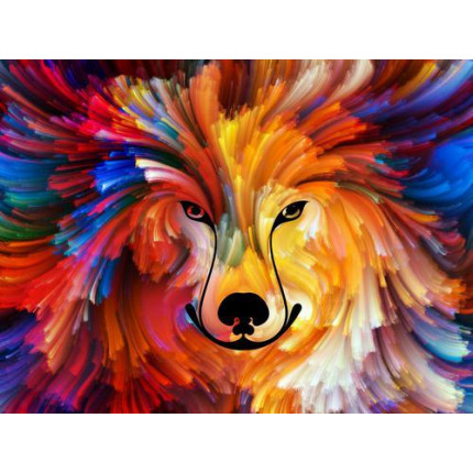 Картина по номерам Красочный волк 40*50см, акриловые краски, кисти Х-3005, (арт. 11-208529)