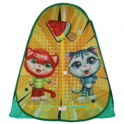 Играем Вместе Детская игровая палатка Коты (81*90*81см, в сумке) GFA-CATS01-R, (Shantou City Daxiang Plastic Toy Products Co., Ltd) (арт. 11-209026)