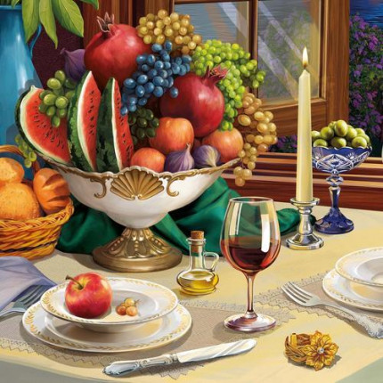 Картина по номерам Натюрморт с фруктами (20*20см, акриловые краски, кисти) ХК-9679 (арт. 11-209559)