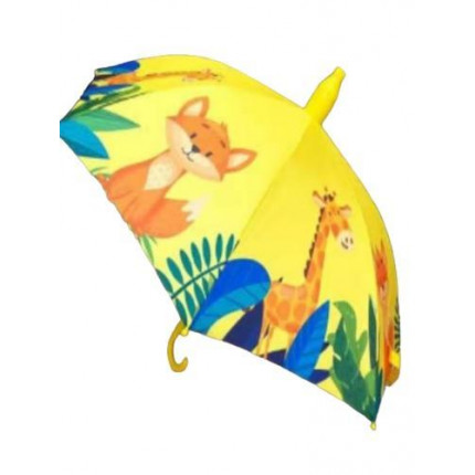 Зонт детский Веселые животные (55см, пластиковый чехол) ЗНТ-1236, (Рыжий кот) (арт. 11-213528)