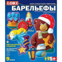 LORI 11-69666 Барельеф Елочные игрушки. Рождество (комплект материалов для изготовления) (в коробке) (от 5 лет) Н063, (ООО "7-Я") 