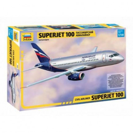 Сборная модель 1:144 Региональный пассажирский авиалайнер СуперДжет-100 7009 (арт. 11-82769)