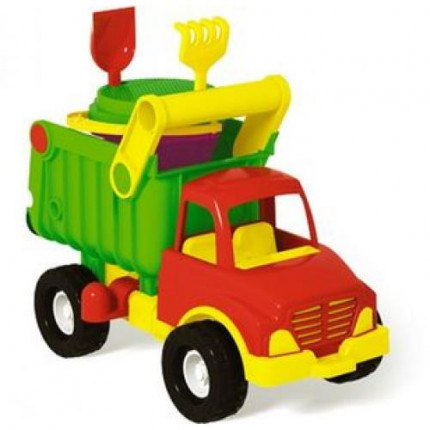 Игровой детский Песочный набор №143 (грузовик самосвал с песочным набором №101) (в сетке) (от 3 лет) 01843 (арт. 11-91082)