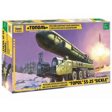 Сборная модель 1:72 Российский ракетный комплекс стратегического назначения Тополь 5003 (арт. 11-99184)