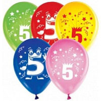 Прочие 13-702816 Шар воздушный 5 лет 12 (стандарт, набор 5шт., ассорти), AVP5005  (АВ-Принт) 
