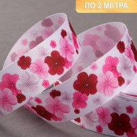 Прочие 13-873319 Лента репсовая (25мм, 2±0,1м, Цветы) 5425853  