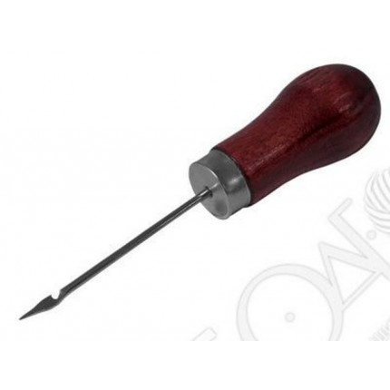 Шило с деревянной ручкой загнутое с насечкой 2,0 *52 мм (арт. 18-00008297)