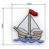 Прочие  Термоаппликация LA172 "Парусник"  53 х 57mm 1 шт. 