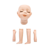Прочие 7728212-00003 AR908 Набор для изготовления куклы - голова, 2 руки, 2 ноги, фарфоровые 12см (натуральный) 
