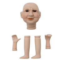 Прочие 7728213-00005 AR909 Набор для изготовления декоративной куклы 'Бабушка' - голова, 2 руки, 2 ноги, фарфоровые 12см (карие глаза) 