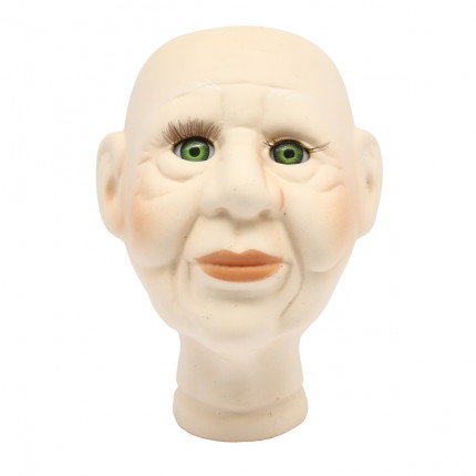 AR909 Голова для изготовления декоративной куклы 'Дедушка', фарфор 12см (зеленые глаза) (арт. 7730413-00002)