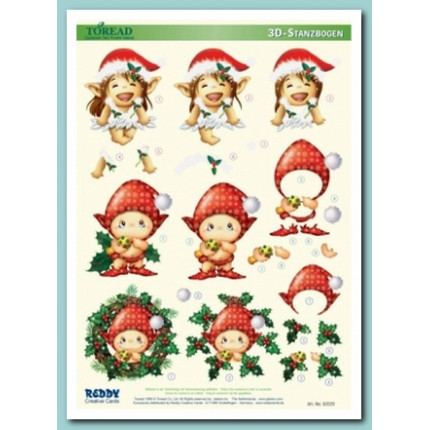 Аппликация Toreads бумаж.вырубная для объем. рисунков,"Рождество1" 210х297 мм (арт. 82029)
