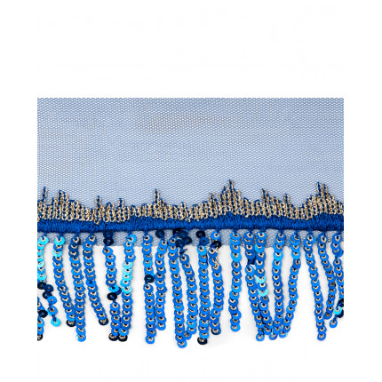 Бахрома с пайетками ш.8 см синий 50 см (арт. БДП-2-9-33176.010)
