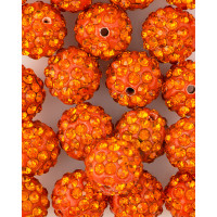 Прочие БУД-156-11-36055.011 Бусины со стразами д.1 см оранжевый 