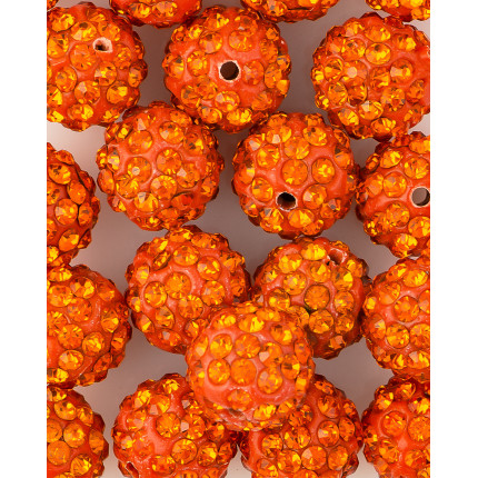 Бусины со стразами д.1 см оранжевый (арт. БУД-156-11-36055.011)