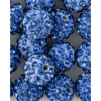 Прочие БУД-156-4-36055.004 Бусины со стразами д.1 см синий 
