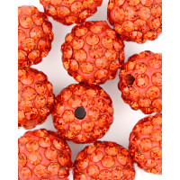 Прочие БУД-99-13-7484.001 Бусины со стразами д.1 см оранжевый 