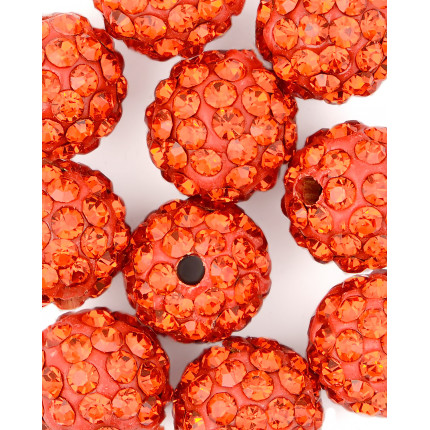Бусины со стразами д.1 см оранжевый (арт. БУД-99-13-7484.001)