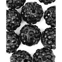 Прочие БУД-99-14-7484.002 Бусины со стразами д.1 см черный 
