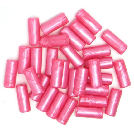 Бусы полимерные 10х25 мм, 10 шт/упак, розовый (арт. Бусы полимерные 10х25 мм, 10 шт/упак, розовый)