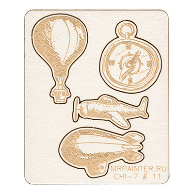 Чипборд картонный "Mr.Painter" CHI-7  7 х 8.5 см 1 шт. 11 "Путешествие" (арт. CHI-7)