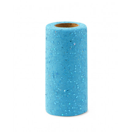 Фатин с глиттером и блестками ш.15 см голубой (арт. ФШ-6-4-31934.004)