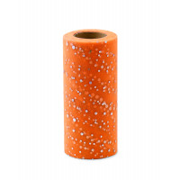 Прочие ФШ-8-12-31939.012 Фатин с блестками нейлоновый ш.15 см оранжевый 