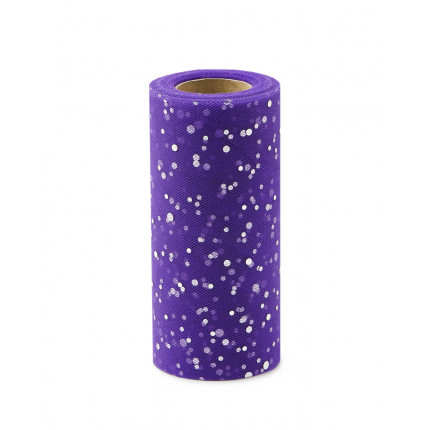 Фатин с блестками нейлоновый ш.15 см фиолетовый (арт. ФШ-8-7-31939.007)