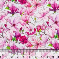 PEPPY ПМ-20_144055720324 Ткань для пэчворка PEPPY ПРЕКРАСНЫЕ МАГНОЛИИ ФАСОВКА 50 x 55 см 140 г/кв.м 100% хлопок ПМ-20 белый 