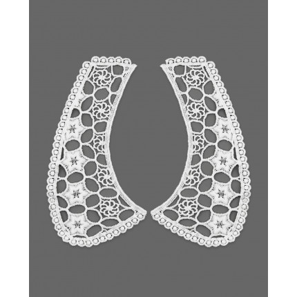 	Воротник кружевной плетеный р.9,5х19см  белый (арт. ГВ-132-1-42942)