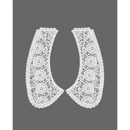 Воротник кружевной плетеный ширина 8,5 см белый (арт. ГВ-136-1-42947)