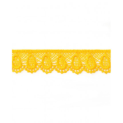 Кружево плетеное ш.20 мм желтый 100 см (арт. КП-195-12-18428.012)