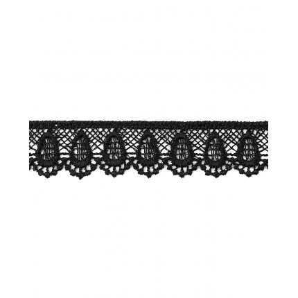 Кружево плетеное ш.20 мм черный 100 см (арт. КП-195-30-18428.029)